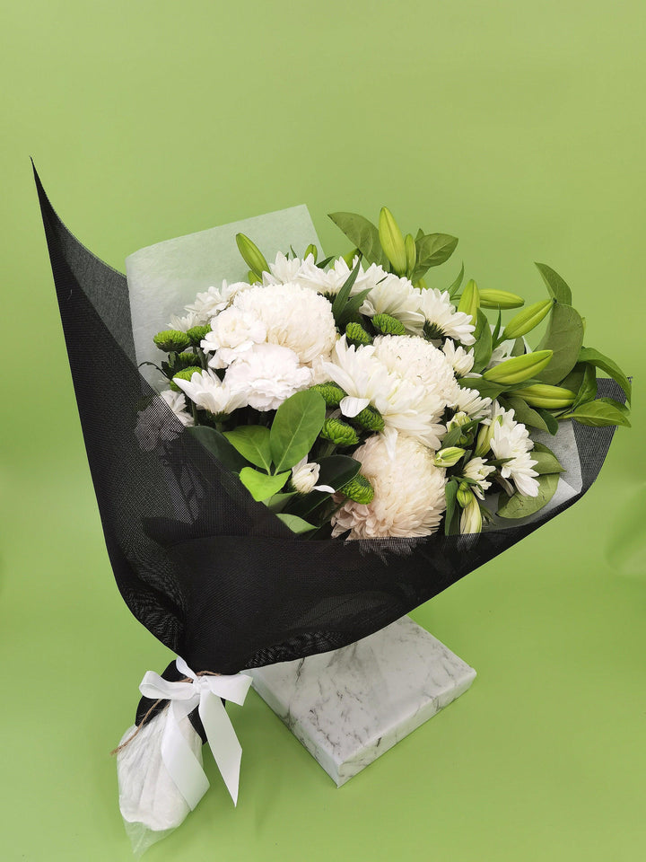 White Sympathy Bouquet - Bloom Junction Florist