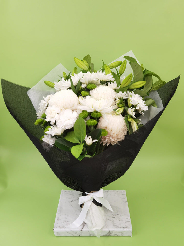 White Sympathy Bouquet - Bloom Junction Florist