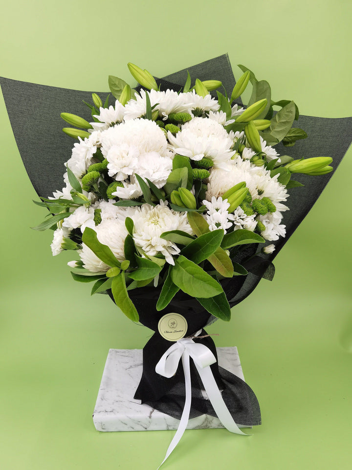 White Sympathy Bouquet - Bloom Junction Florist