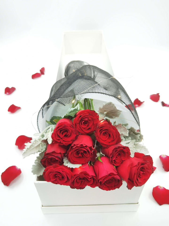 Everlasting Lovely Red Roses 10 - Bloom Junction Florist